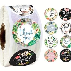 Thank You Stickers Roll 500 roll